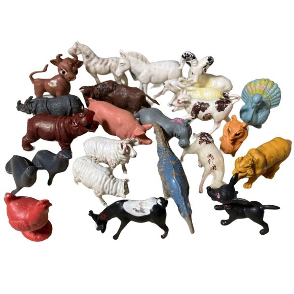 Toy Animal Lot  23 animals Made in Hong Kong - Picture 3 of 12